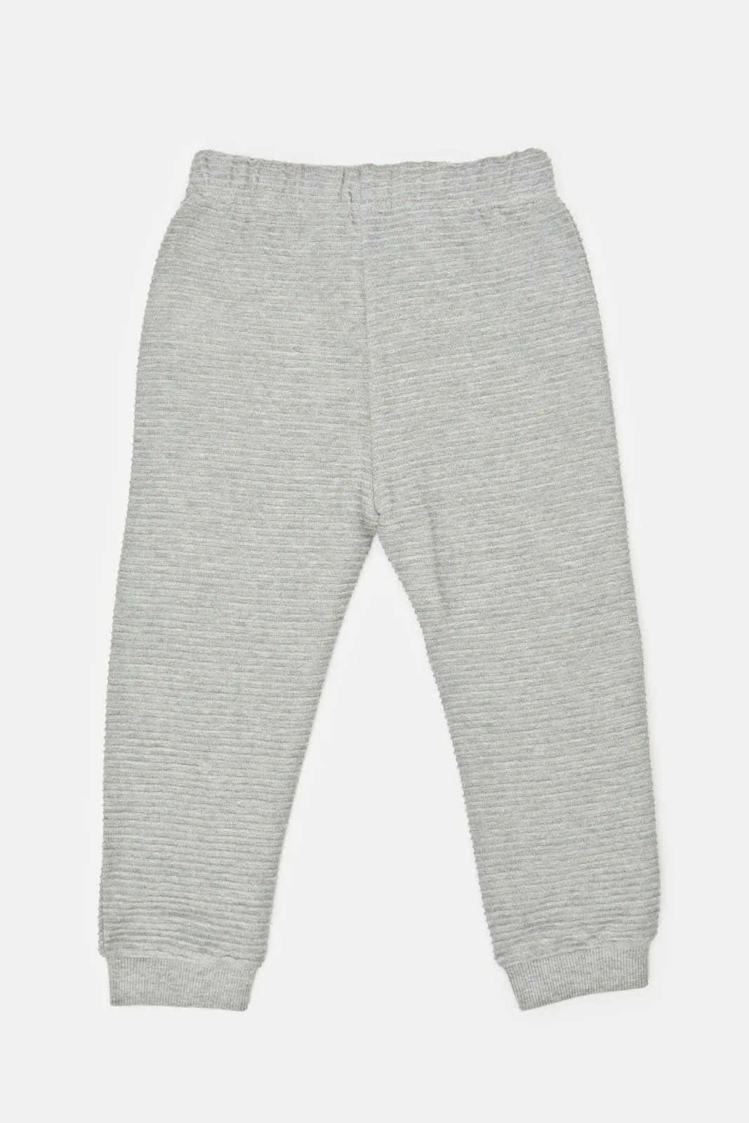 Infant Boys Grey Ribbed Active Pants