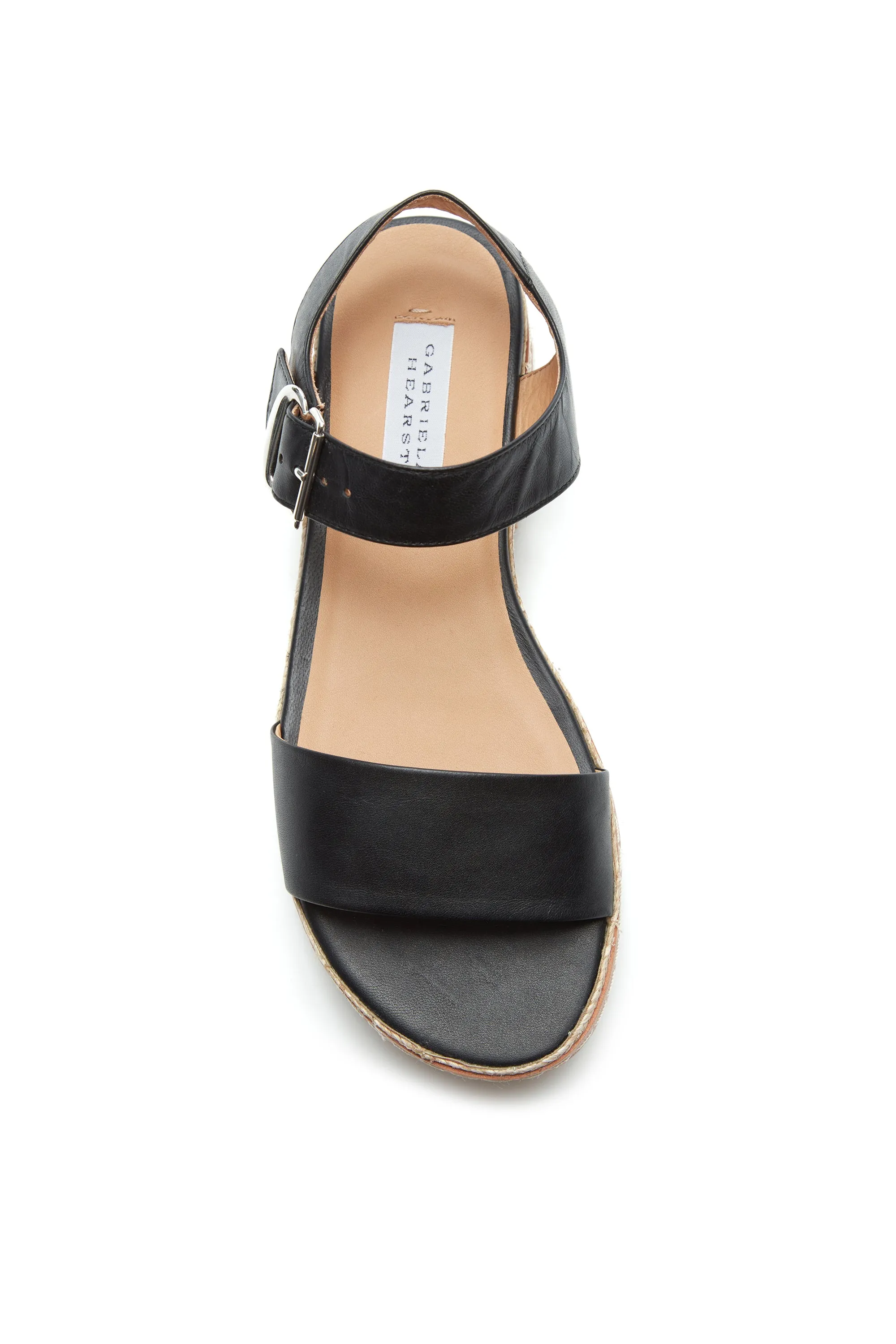 Iris Platform Sandal in Black Nappa Leather