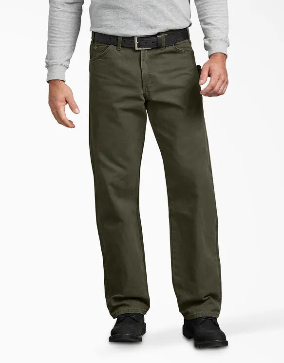 Jeans - Dickies Relaxed Fit Straight Leg Carpenter Duck Jeans, Moss Green, DU336