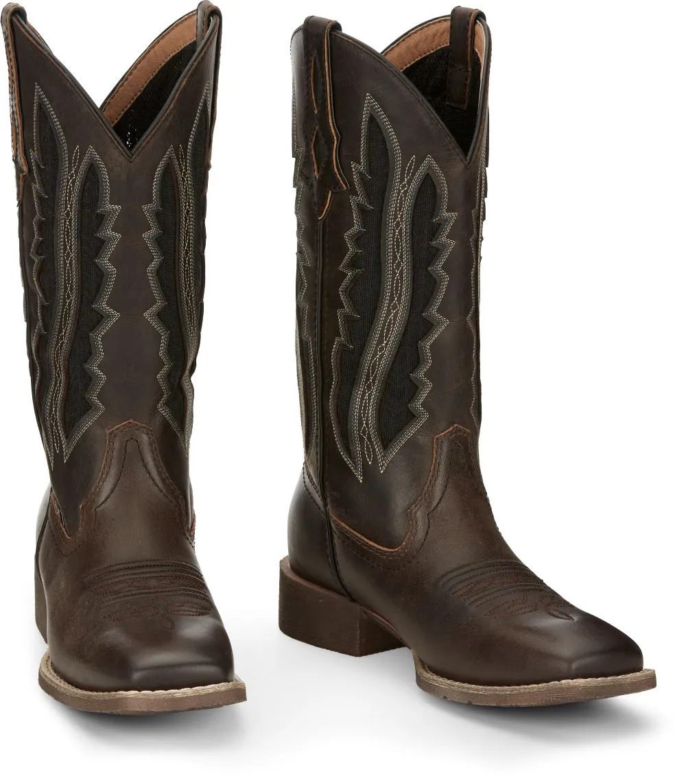 'Justin Brands' Women's 12" Jaycie Western Square Toe - Brown