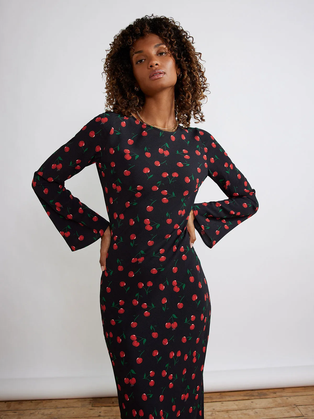 Keira Black Cherry Maxi Dress