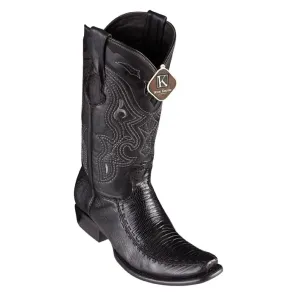 King Exotic Boots #479F0705 Men's | Men's Teju Y Deer Boots Handcrafted Color Black