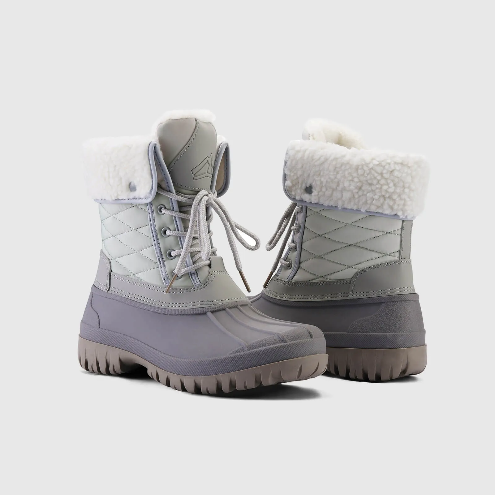 Lace-Up Winter Mid Calf Duck Boots for Outdoor