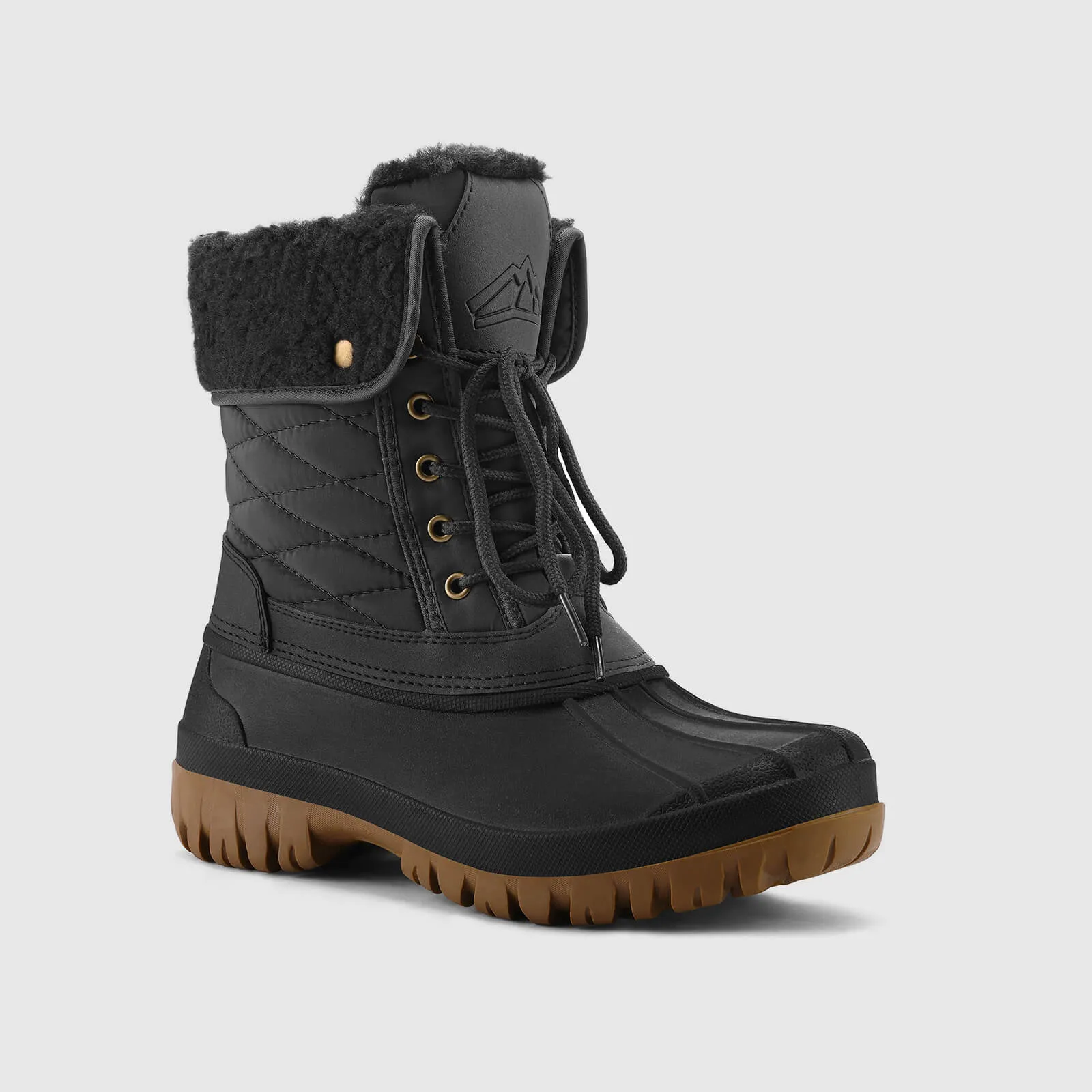 Lace-Up Winter Mid Calf Duck Boots for Outdoor