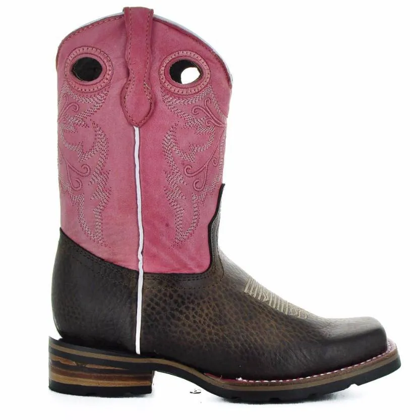 Little Girls' Square Toe Cowgirl Boots | Crocodile Romp (K3005)