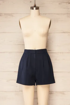 Lonsdale Navy | High-Waisted Shorts w/ Pockets