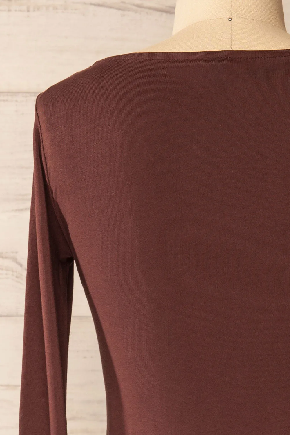 Lorient Brown | Long Sleeve Short Fitted Dress