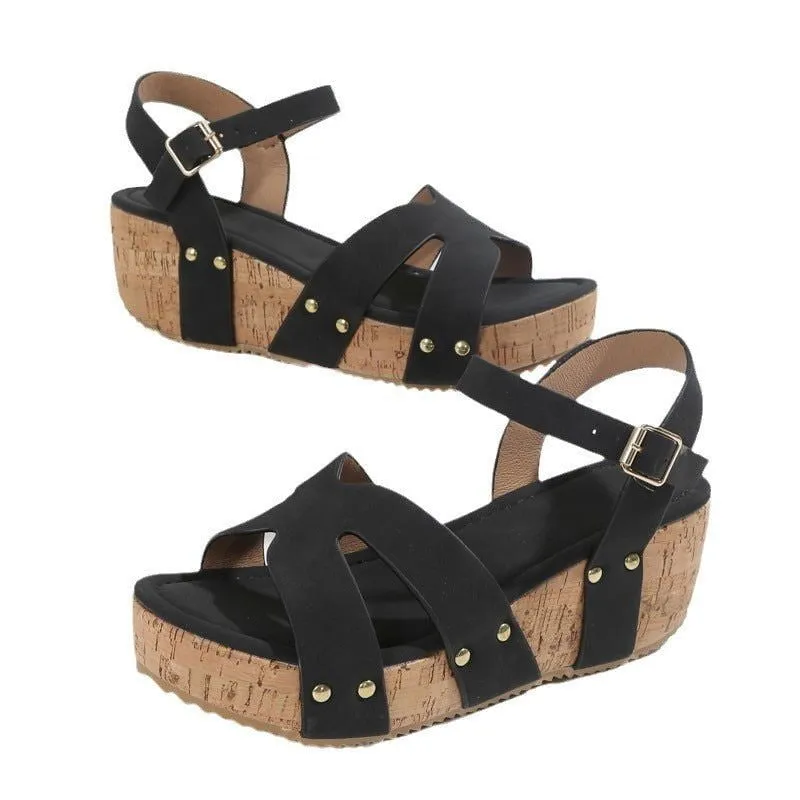 LovelyRLovely Women's Rope Bottom Platform Sandals