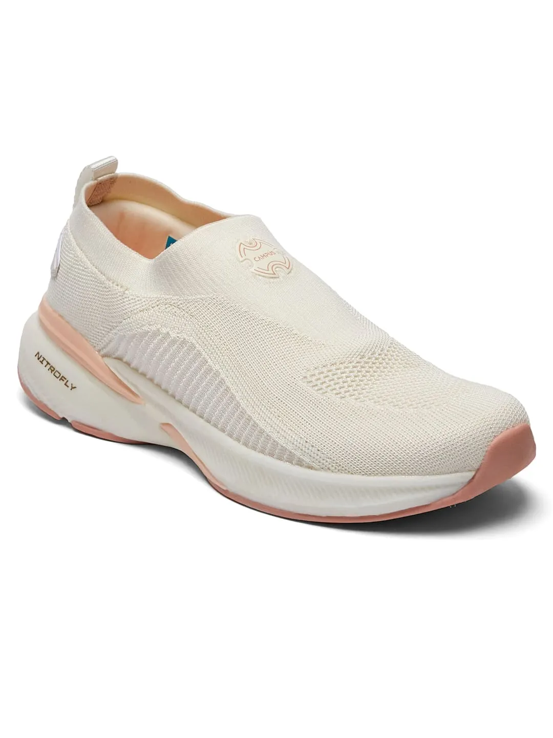 MADRA Off White Women's Walking Shoes