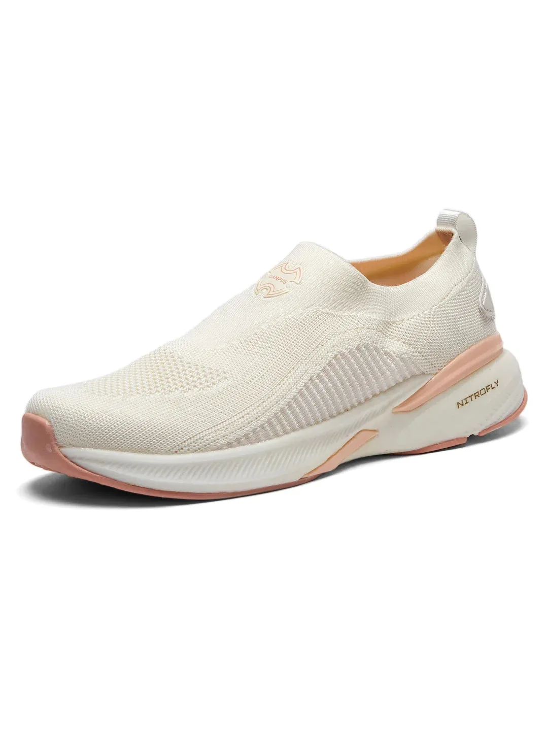 MADRA Off White Women's Walking Shoes