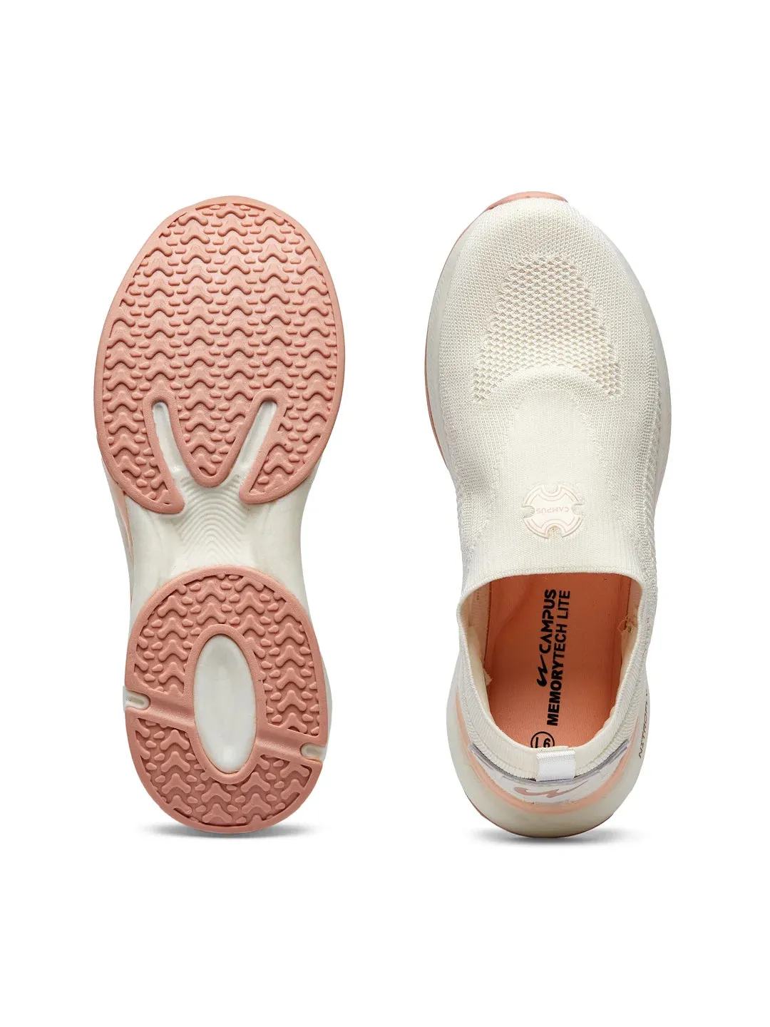 MADRA Off White Women's Walking Shoes