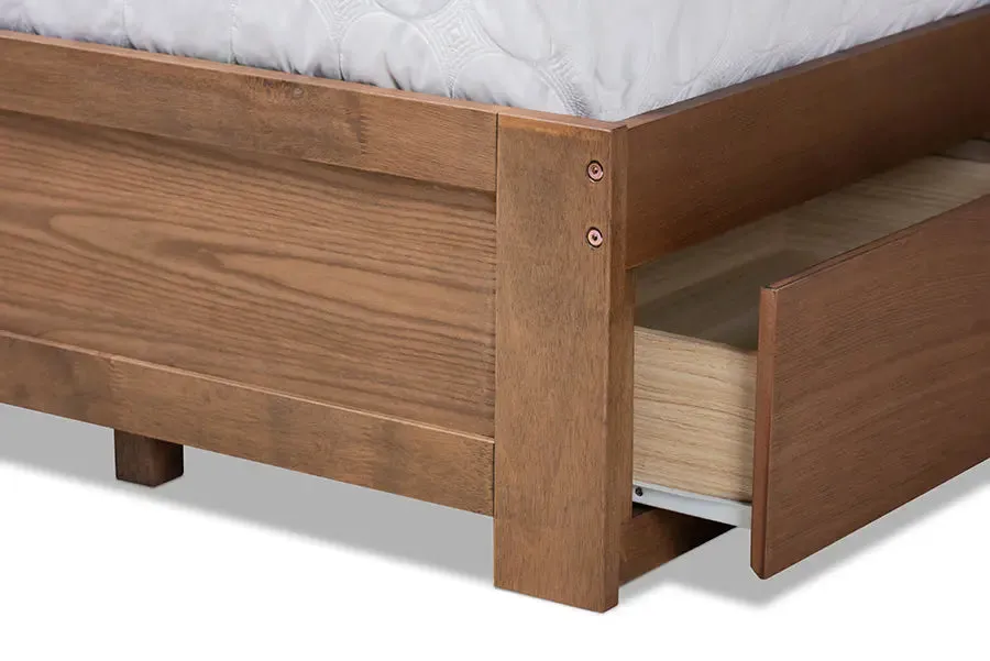 Mellisa Ash Walnut Brown Wood 3-Drawer Platform Storage Bed (Full)