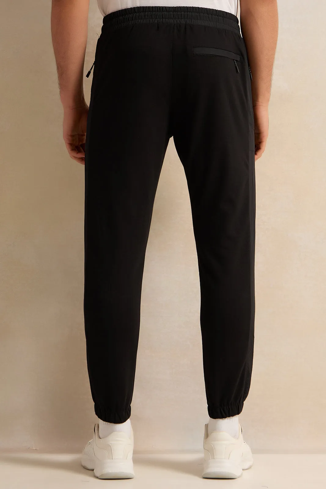 Men Black Active Track Pants