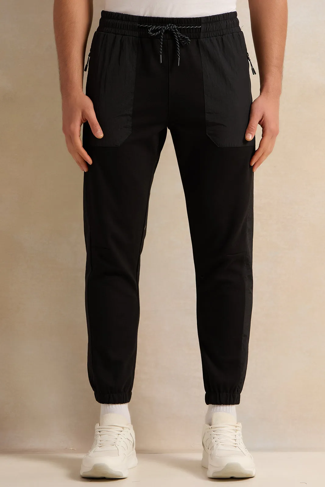 Men Black Active Track Pants