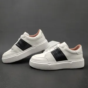 Men Minimalist Fashion Leather Flat Casual Sneakers