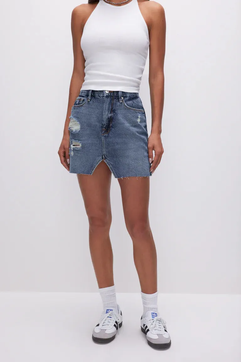 Mini Skirt With Cut Out Indigo