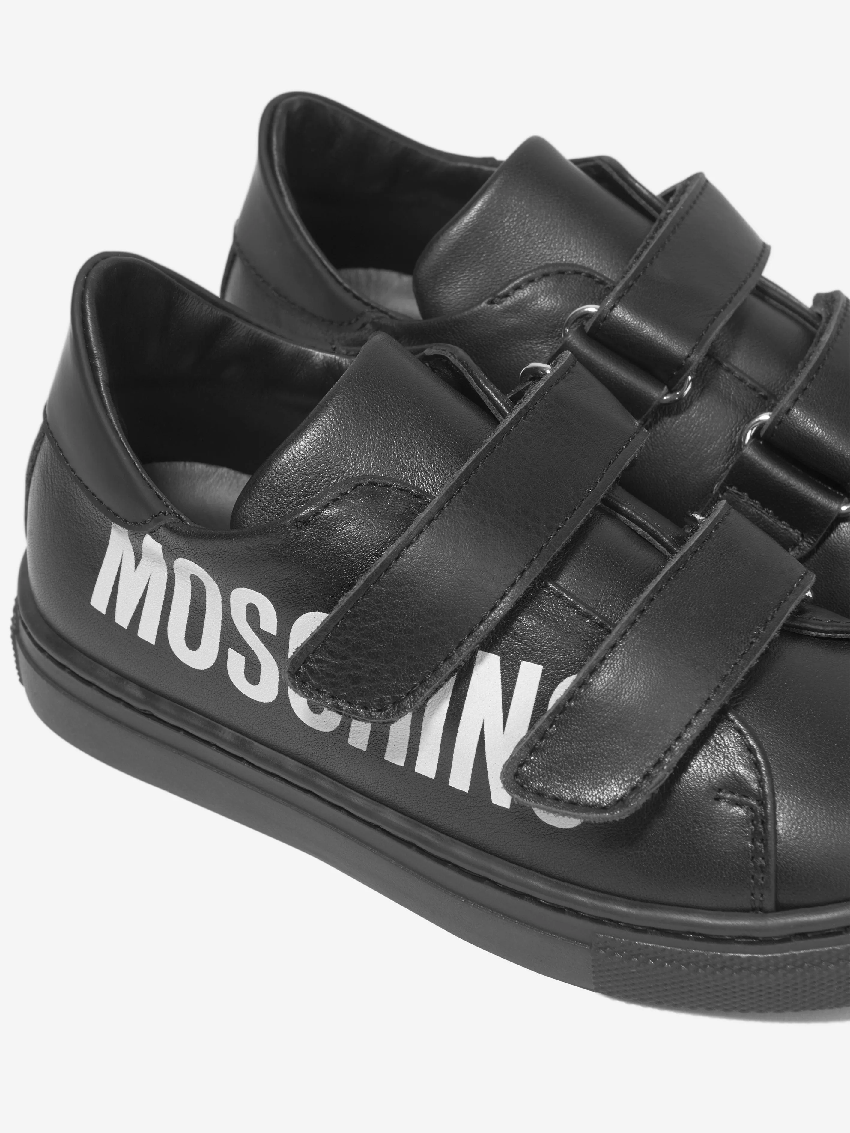 Moschino Kids Leather Maxi Logo Trainers