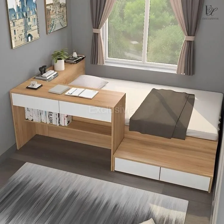 OSAKA Wood Storage Platform Bed