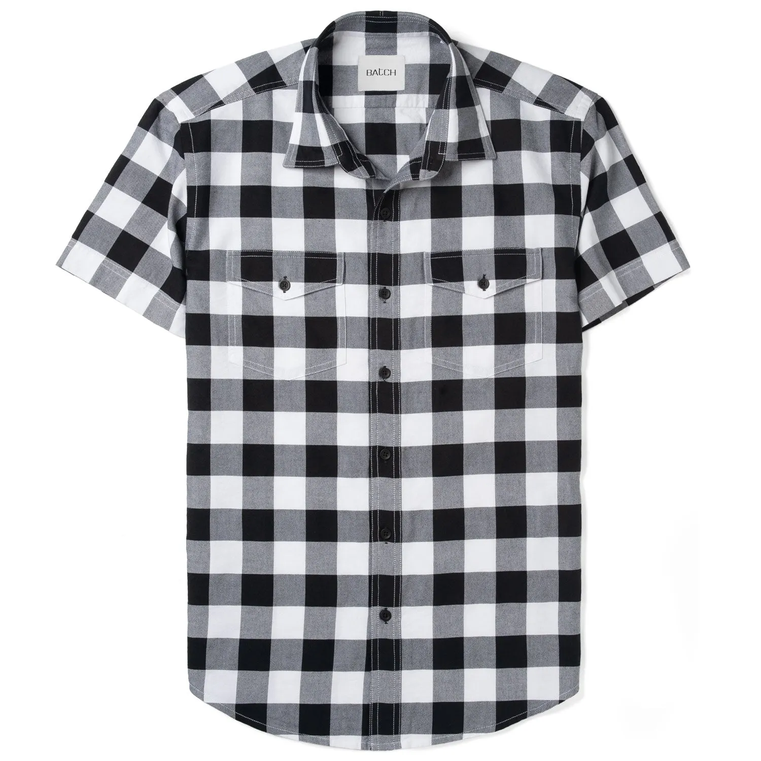 Pioneer Short Sleeve Utility Shirt – Black & White Oxford Check