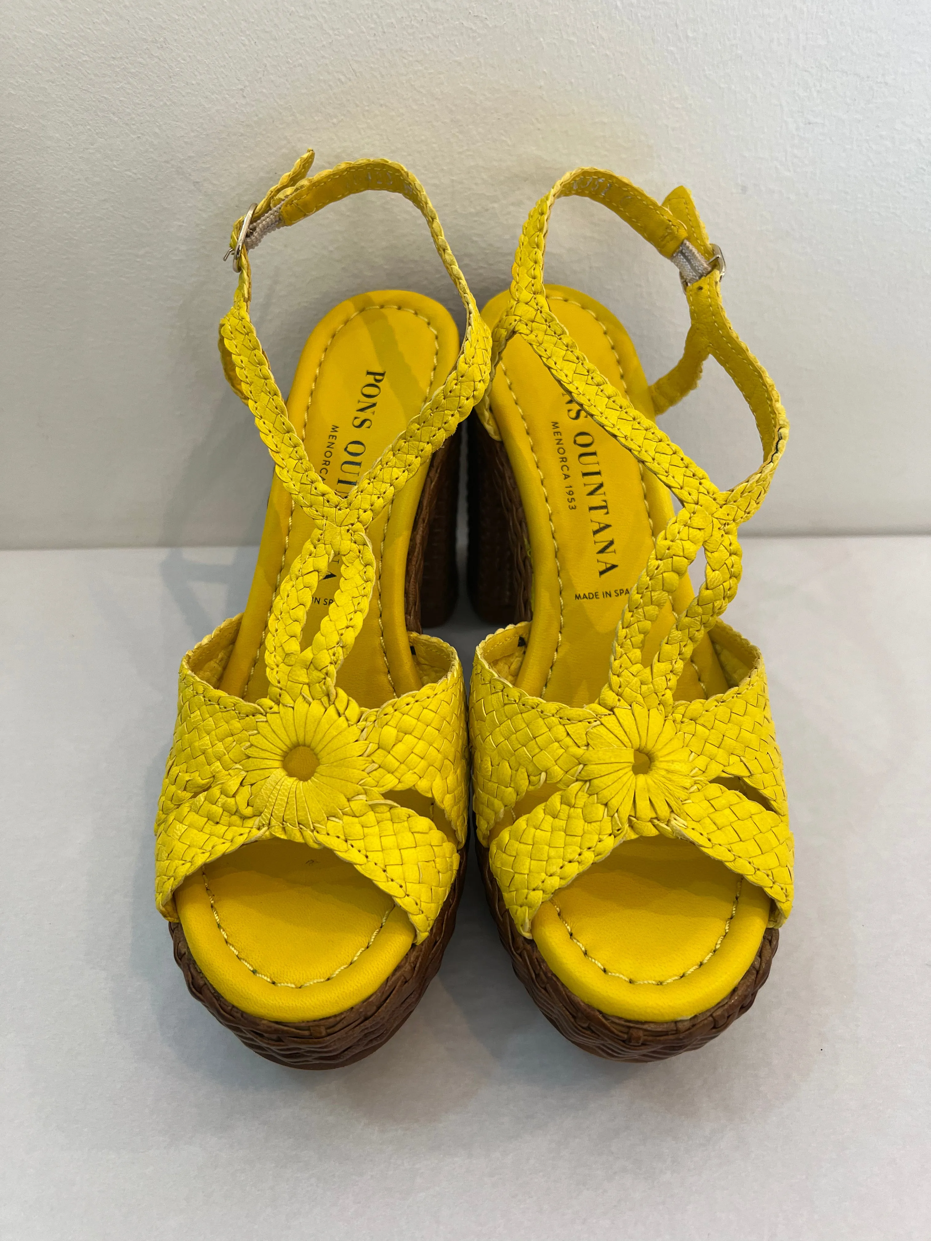 Pons Quintana Yellow Woven Platform Sandal