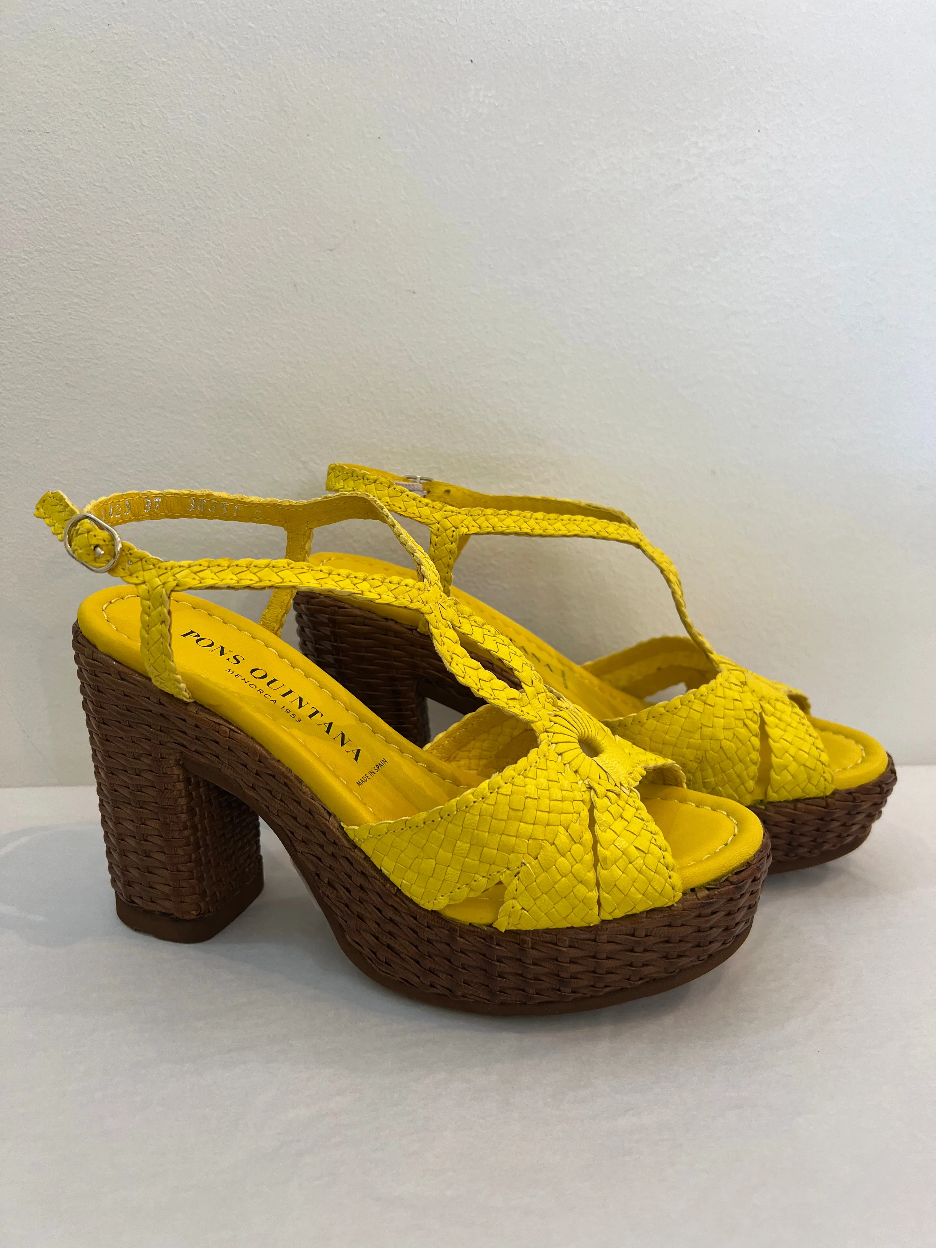 Pons Quintana Yellow Woven Platform Sandal