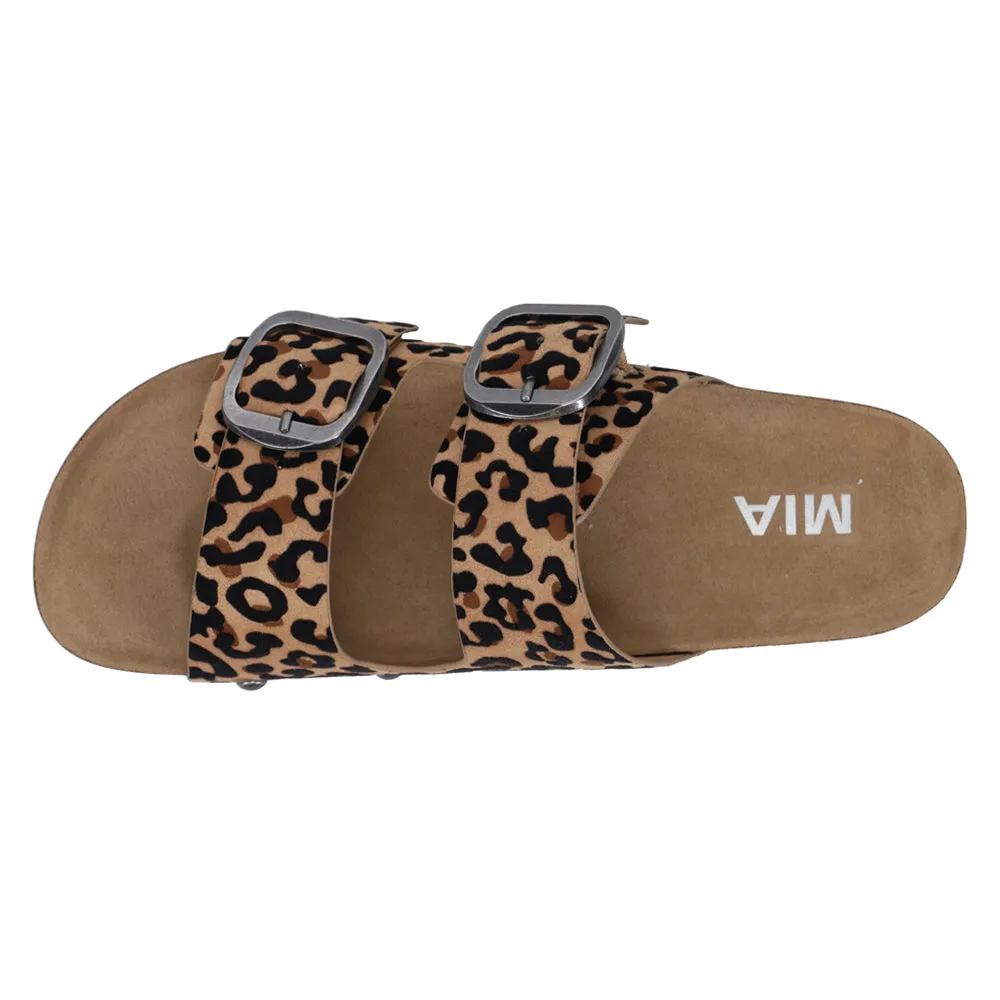 Qianna Leopard Platform Slide Sandals