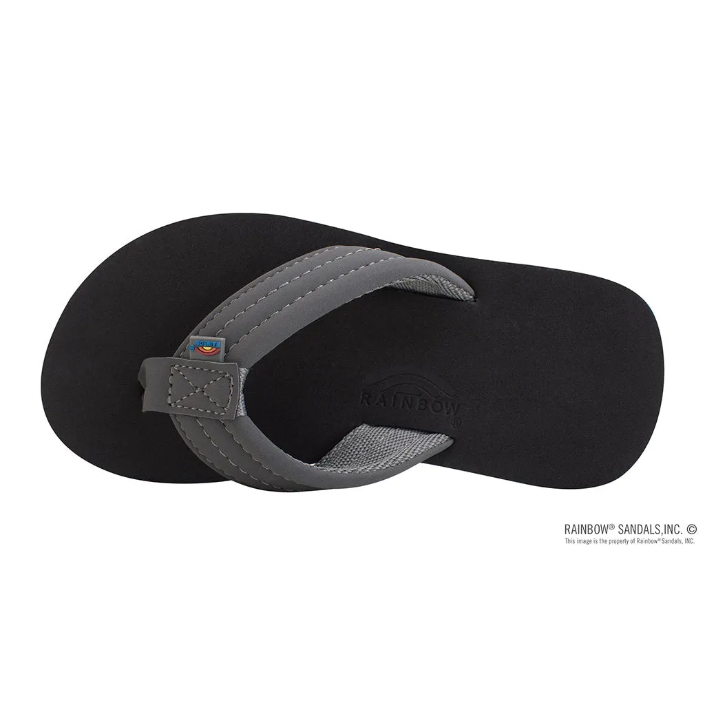 Rainbow The Grombow - Soft Rubber Top Sole with 1" Strap and Pin line - Dark Grey Strap/Pinline Black