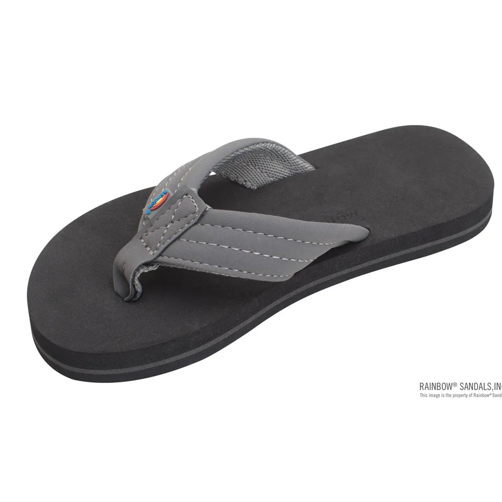 Rainbow The Grombow - Soft Rubber Top Sole with 1" Strap and Pin line - Dark Grey Strap/Pinline Black