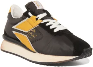 Replay Casey Nylon In Black Yellow For Men