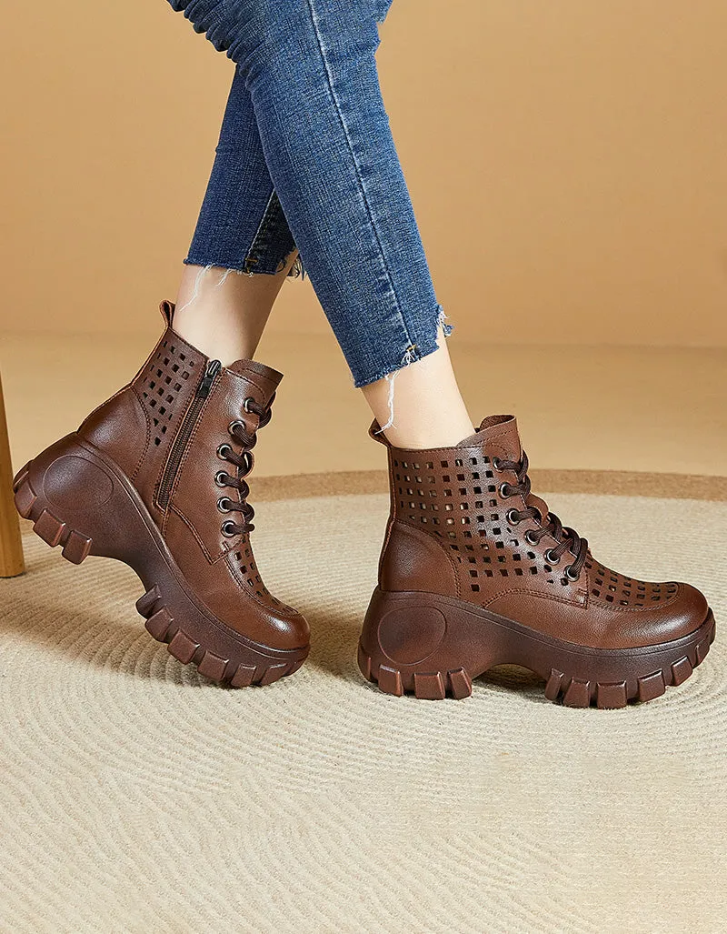 Retro Platform Hollow Boots