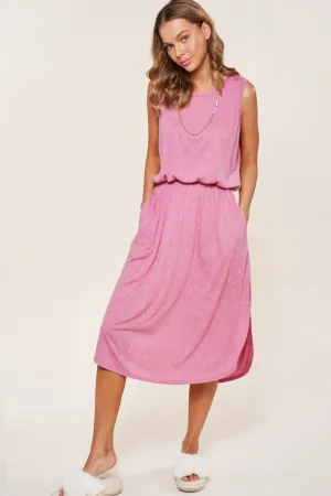 Rose  Sleeveless Summer Casual Long Dress