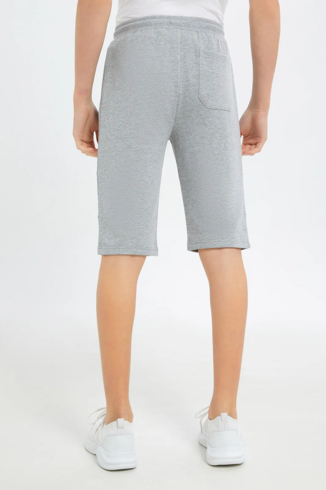 Senior Boys Grey NYC Print Active Short