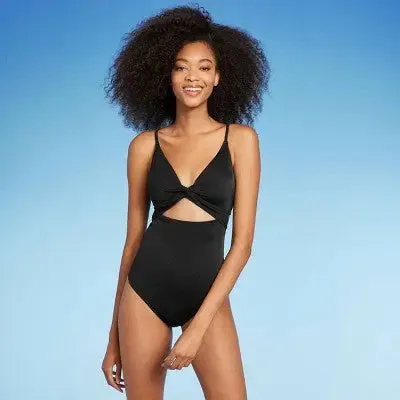 Shade & Shore Women's Cut Out One Piece Swimsuit Cheeky Keyhole Swimwear