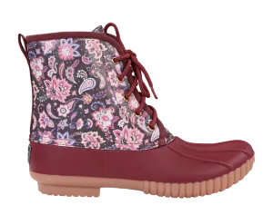 Simply Southern Bloom Floral Print Lace Up Duck Boots