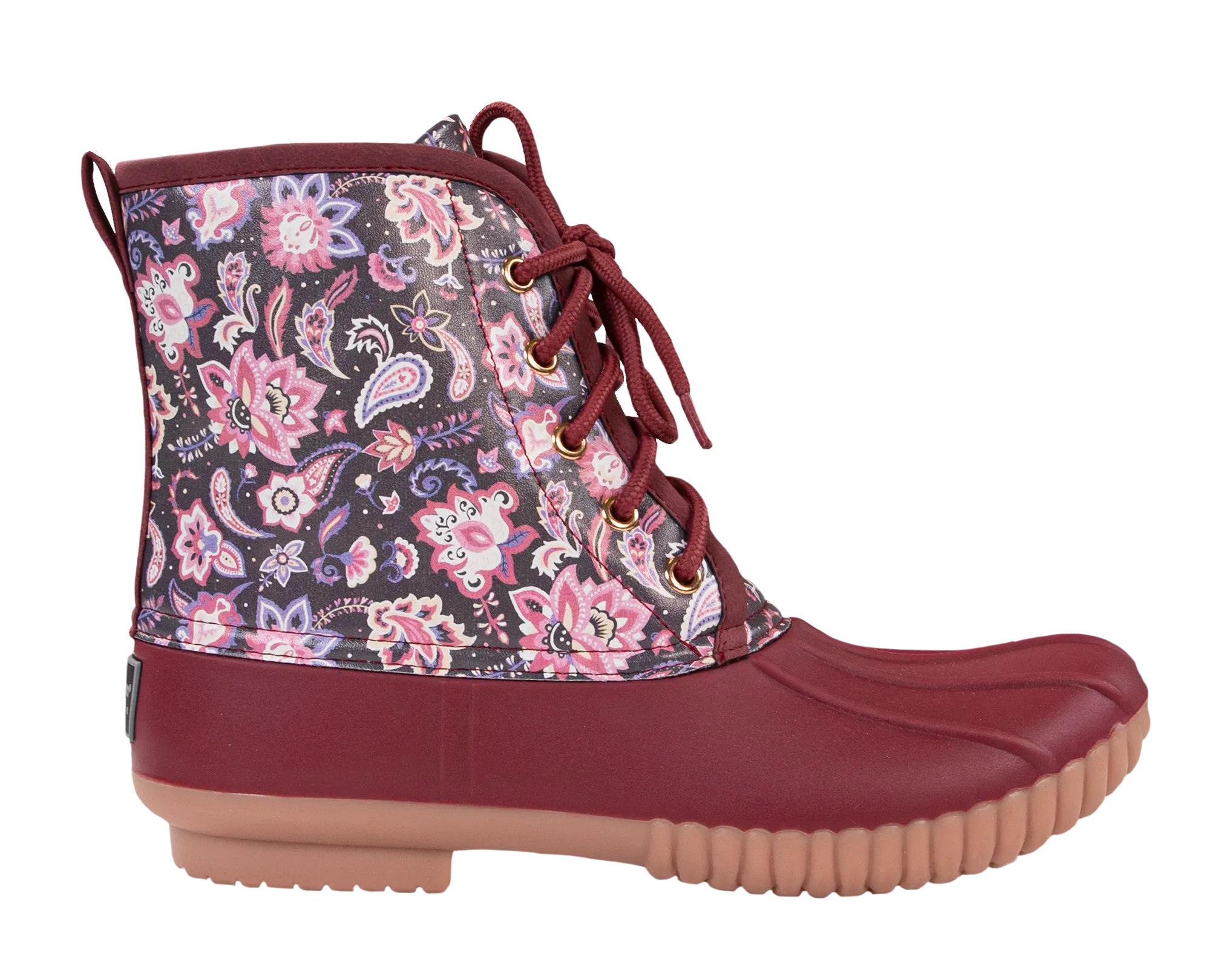 Simply Southern Bloom Floral Print Lace Up Duck Boots