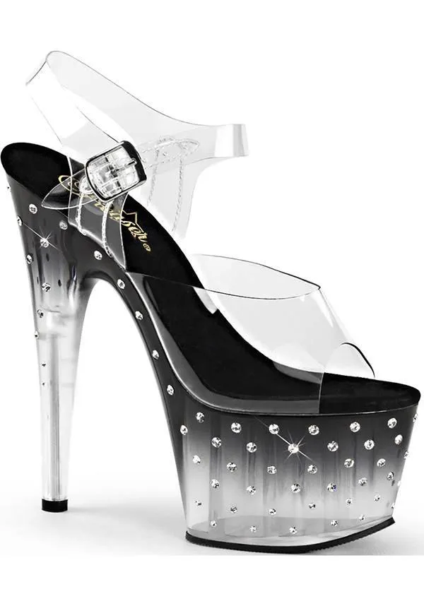 STARDUST-708T [Clear/Black] | PLATFORM HEELS [PREORDER]