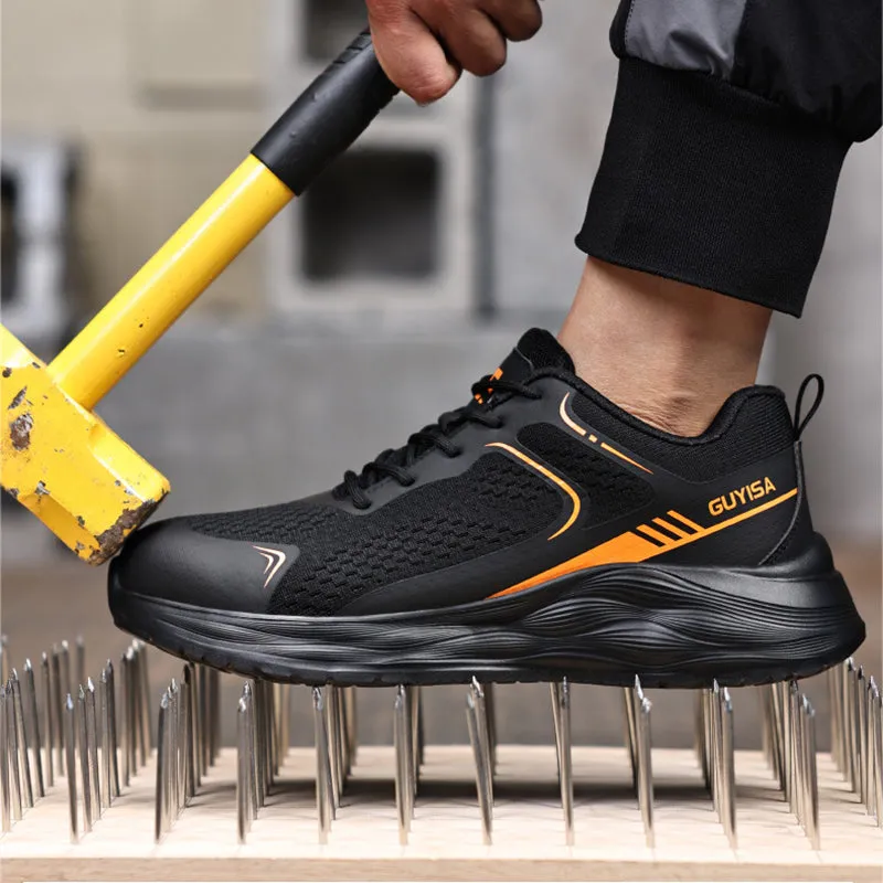 Steel Toe Shoes for Men and Women Comfortable Lightweight Work Safety Puncture Proof Slip Resistant Indestructible Construction Utility Sneakers