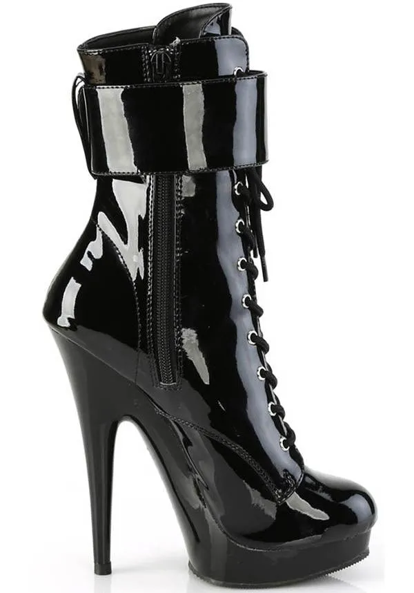 SULTRY-1023 [Black Patent] | Platform Boots [PREORDER]