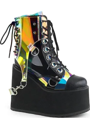 SWING-115 [Black/ Clear Hologram] | PLATFORM BOOTS [PREORDER]