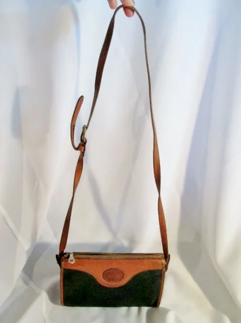 Vtg DOONEY & BOURKE ALL WEATHER Leather Crossbody Shoulder Bag Purse BLACK BROWN