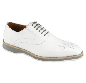 White Men's Fashion Design Foam Sole Lace-Up Leather Shoes Style No-GIDEON