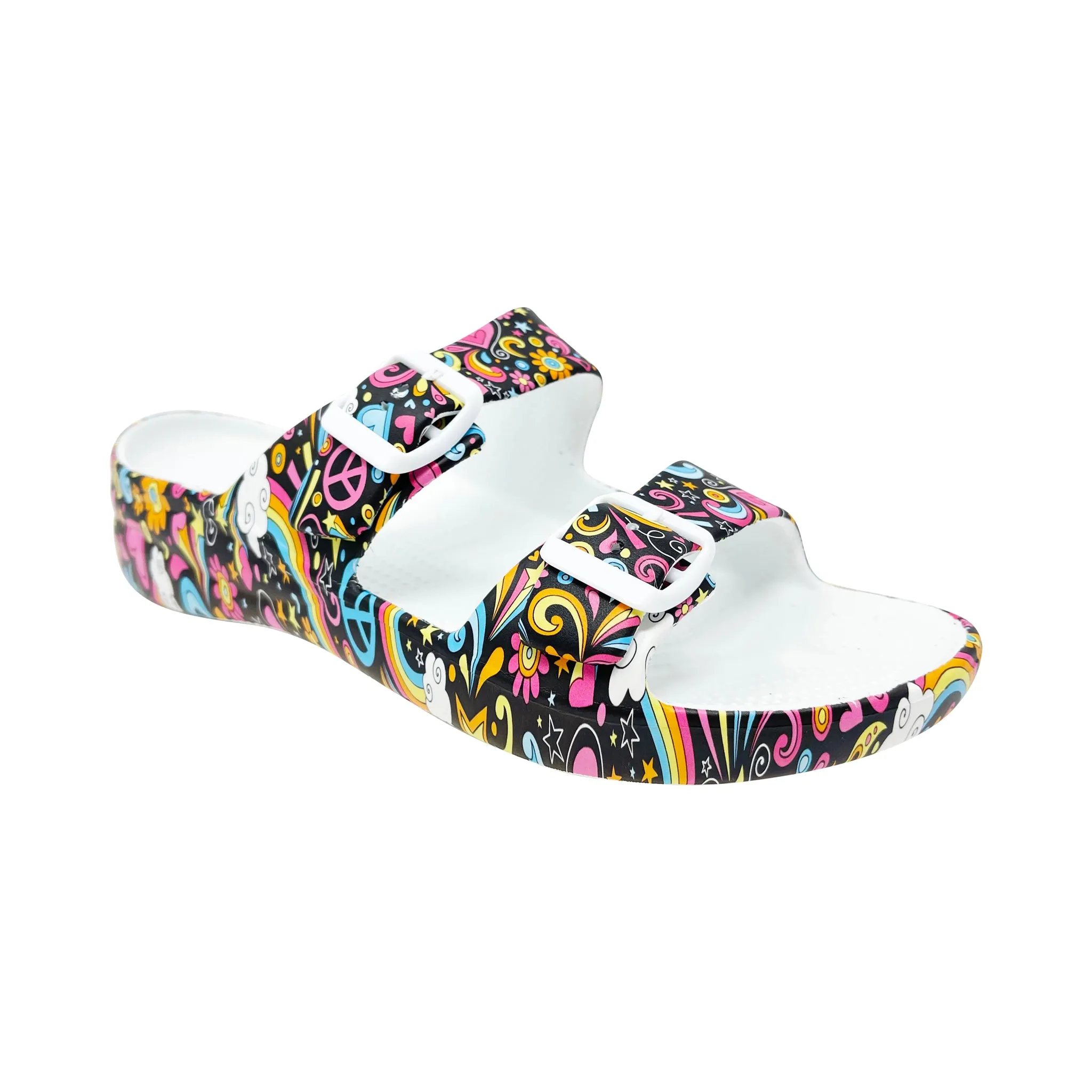 Women's PAW Print Adjustable 2-Strap Sandals - Peace Out