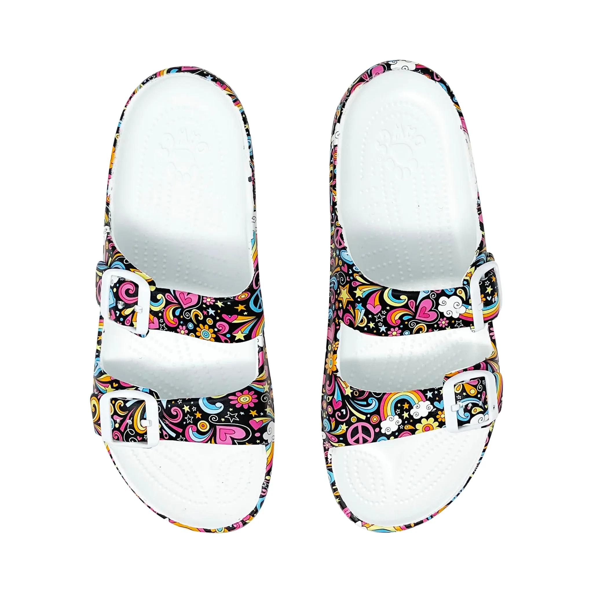 Women's PAW Print Adjustable 2-Strap Sandals - Peace Out