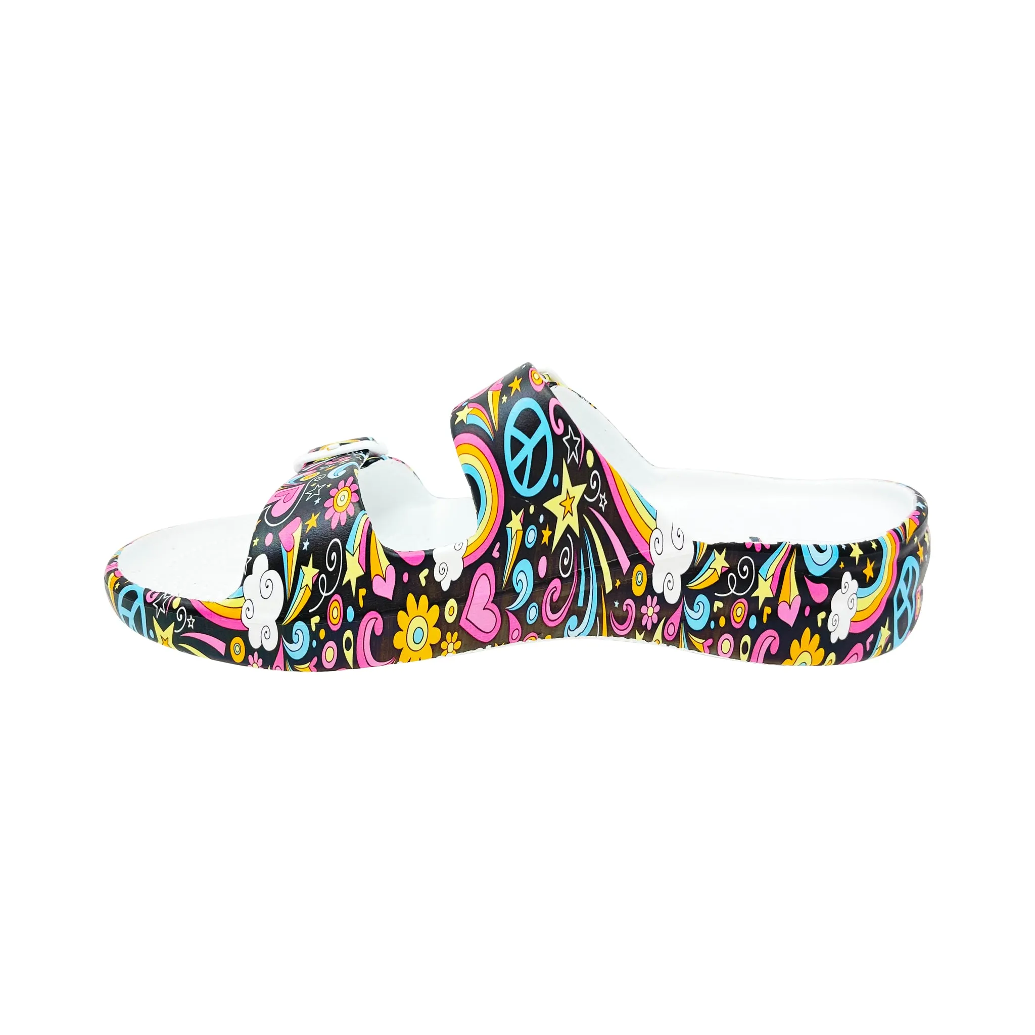 Women's PAW Print Adjustable 2-Strap Sandals - Peace Out