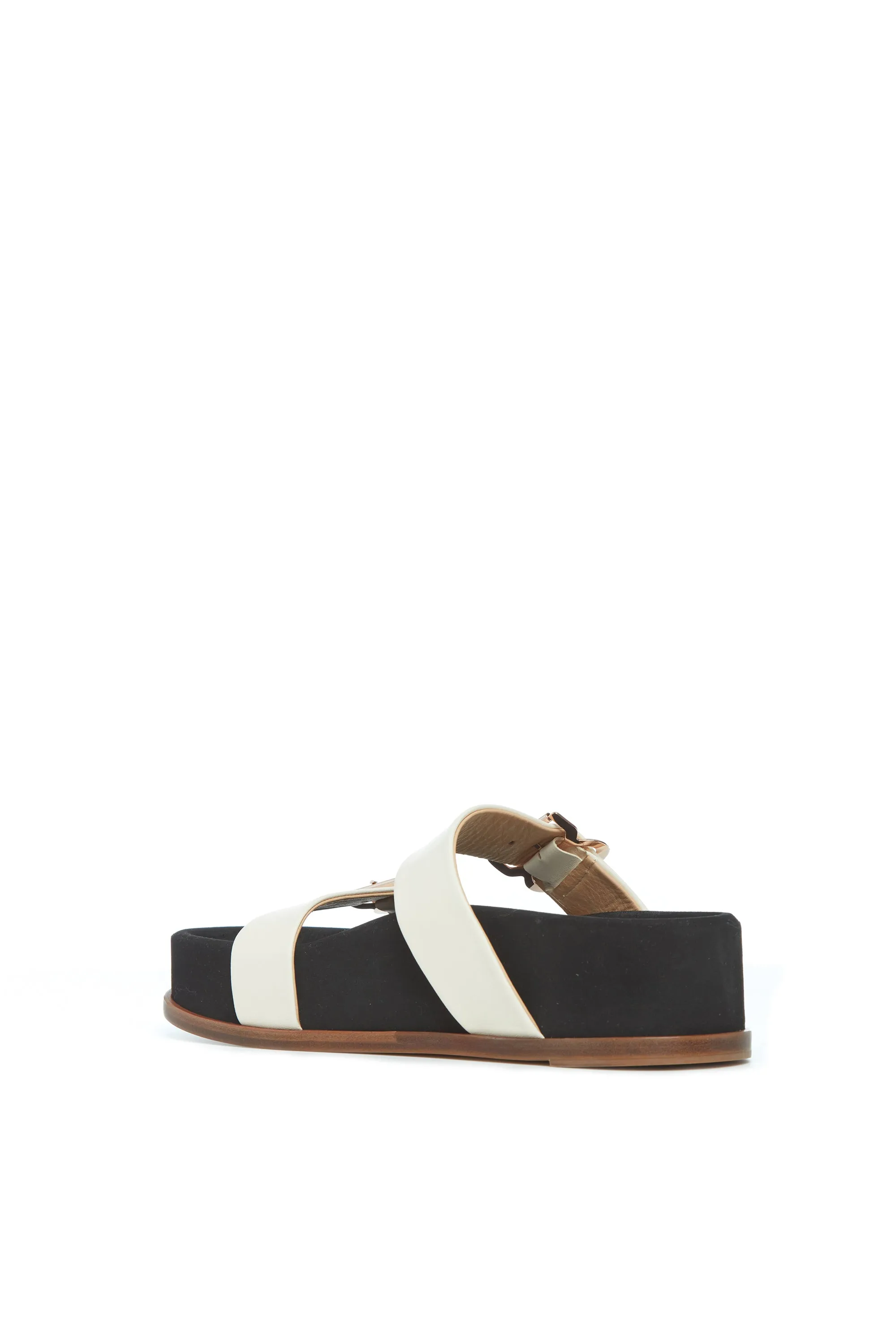 Wren Platform Sandal in Ivory Nappa Leather