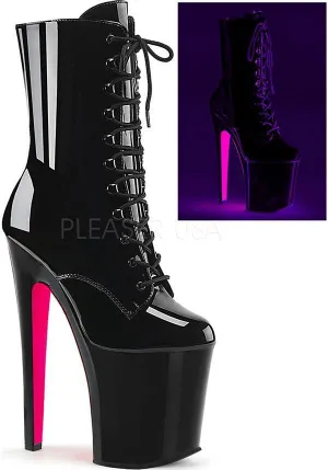 XTREME-1020TT [Patent Black/Neon Pink] | PLATFORM BOOTS [PREORDER]