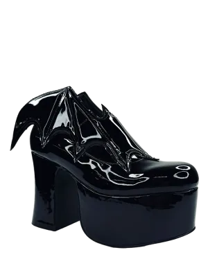 YRU VAMPIRA Black Patent Vegan Leather Platform Boots